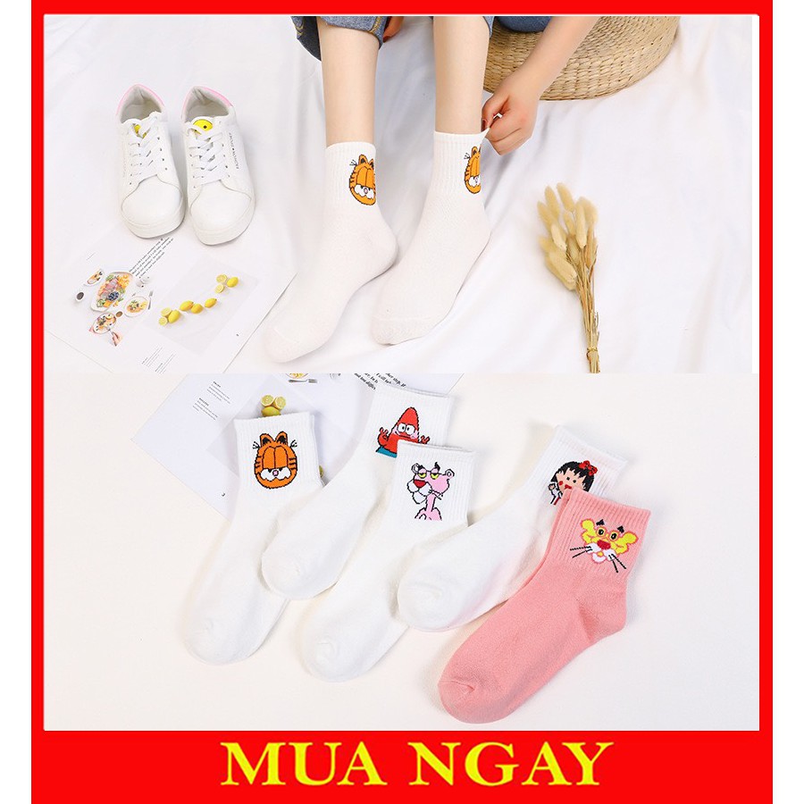 Tất nữ cao cổ in hình hoạt hình dễ thương TN33