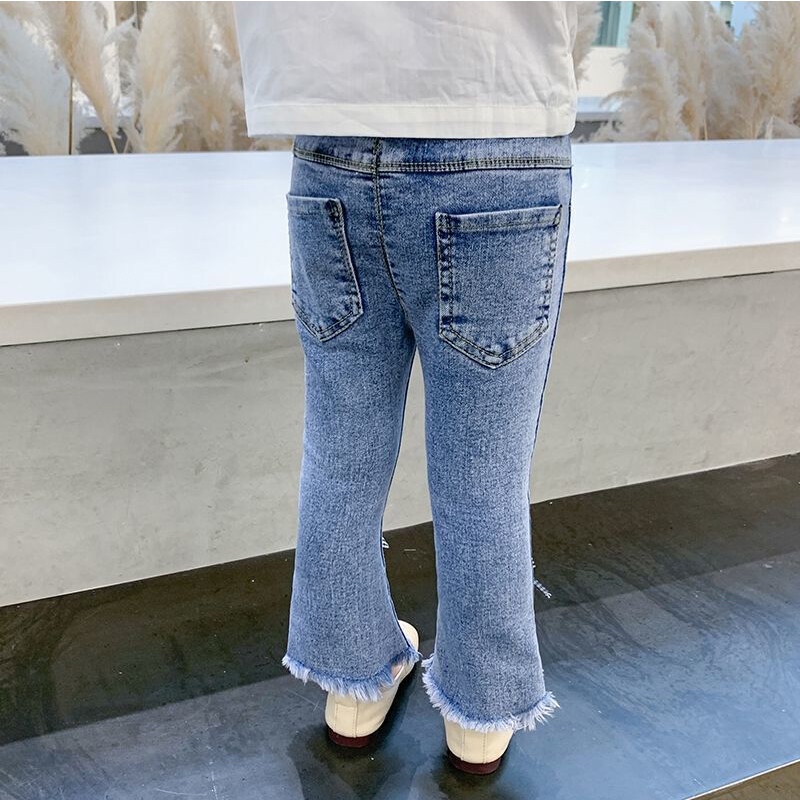 Quần jeans Dài Ống Loe Thời Trang Dành Cho Bé Gái