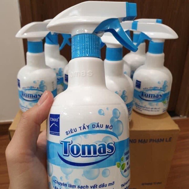 Tẩy đa năng, Siêu tẩy dầu mỡ Tomas chai 500ml xoong nồi, vách kính bàn bếp