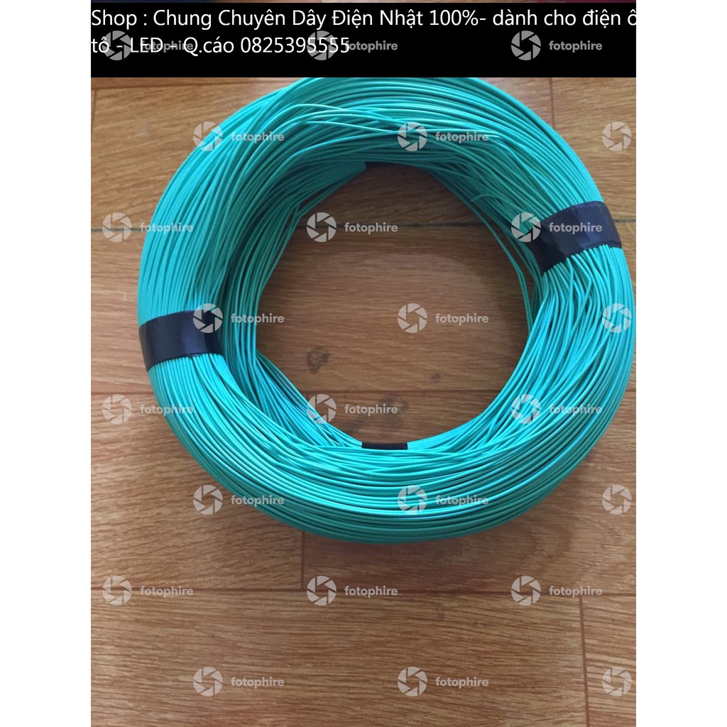 Dây điện nhật 0,75mm 100m xanh lá chuối, Chuyên cho điện ô tô. Làm LED.