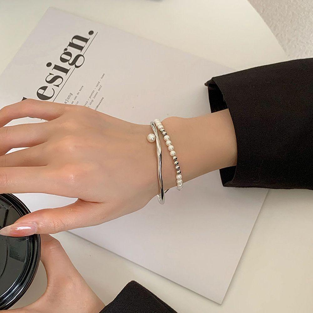 Vòng Đeo Tay VANES1 Hai Lớp Kiểu Dáng Ngọt Ngào Sang Trọng Cho Nữ