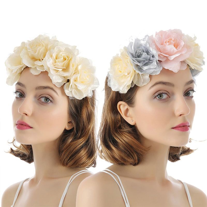 Vòng Hoa Đội Đầu 3D Bằng Kim Loại Cho Cô Dâu