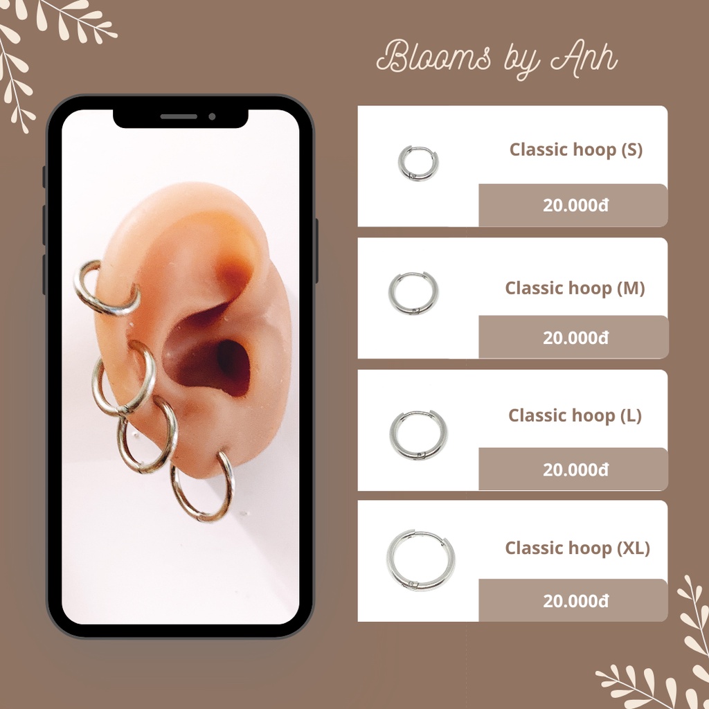 Khuyên xỏ tròn bằng thép y tế không gỉ