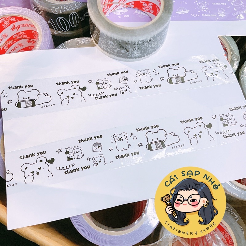 Băng keo gói hàng họa tiết hoạt hình dễ thương