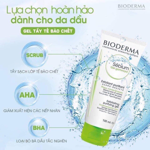 [CHÍNH HÃNG] Gel tẩy tế bào chết làm da mịn màng Bioderma Sébium Gel Gommant 100ml