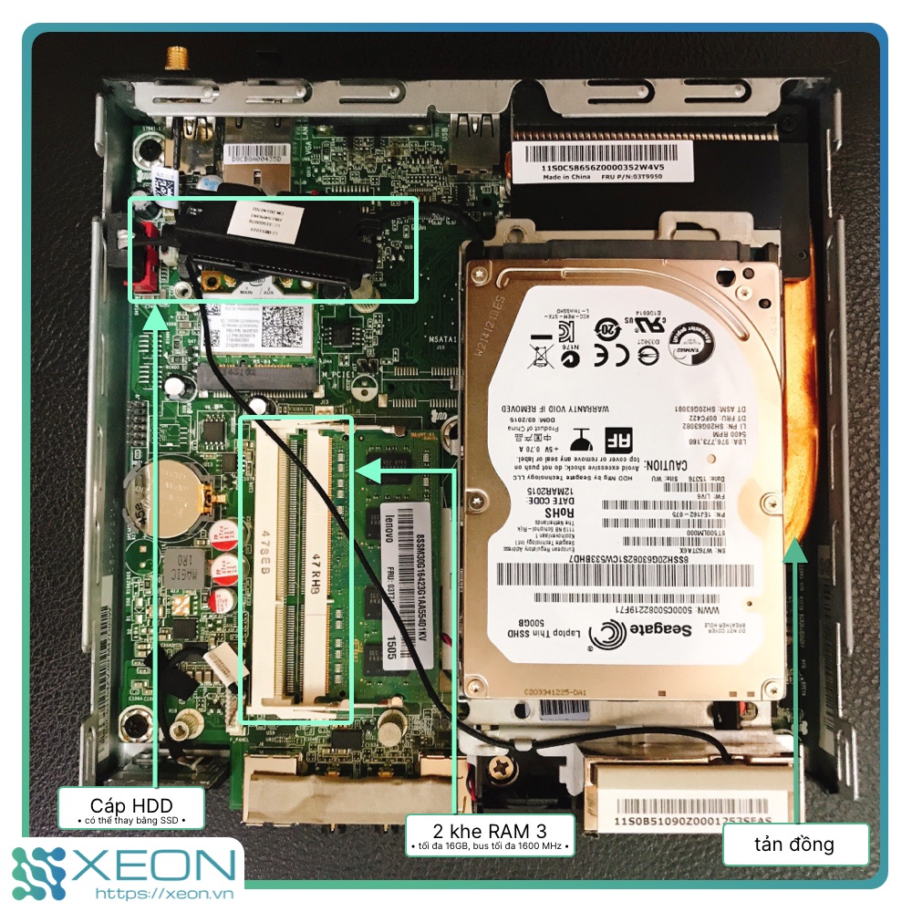 Máy tính mini PC để bàn Lenovo Thinkcentre M73 tiny core i5-4570T @ 2.9 GHz /4GB RAM