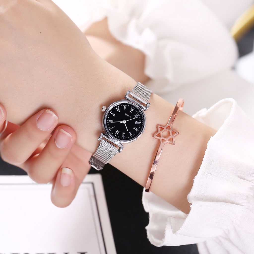 Đồng hồ đeo tay nữ dây thép không thép không gỉ mạ bạc thời trang tao nhã cho nữ | BigBuy360 - bigbuy360.vn