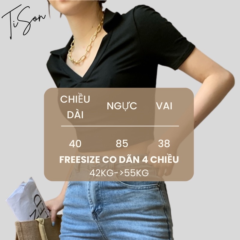 Áo Croptop POLO Nữ Kiểu Ôm Ulzzang Tison, Áo Phông croptop Nữ có cổ ngắn tay nhiều màu