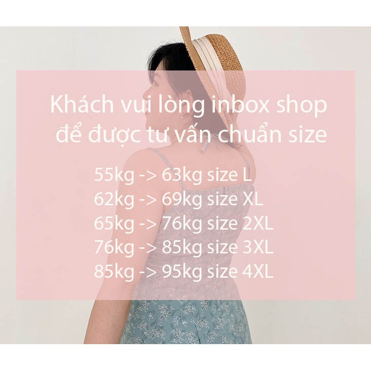 [Mã INCU50 giảm 50K đơn 150K] Đầm dáng A hai dây buộc cổ BIGSIZE (55kg đến 95kg) - 21YD182 - [BU Bigsize Young] | BigBuy360 - bigbuy360.vn