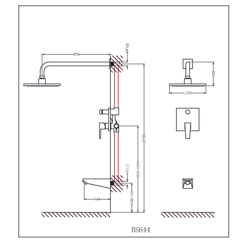 Sen âm tường nóng lạnh BS644 Caesar