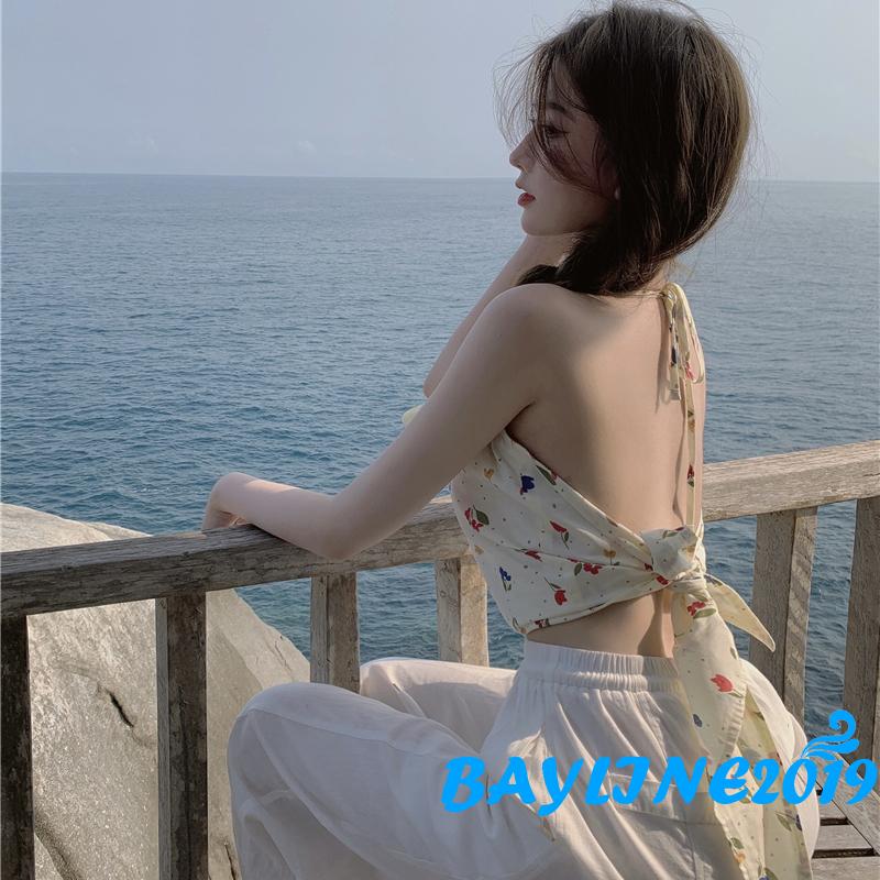Áo Lửng Hai Dây Họa Tiết Hoa Quyến Rũ Dành Cho Nữ | BigBuy360 - bigbuy360.vn