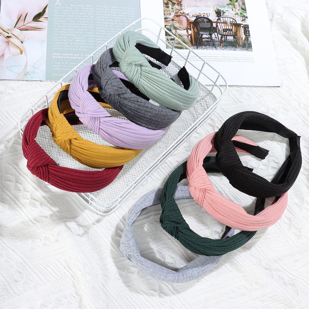 NEXTVN Băng Đô Vải Dệt Kim Thắt Nơ Màu Sắc Trơn Dành Cho Nữ