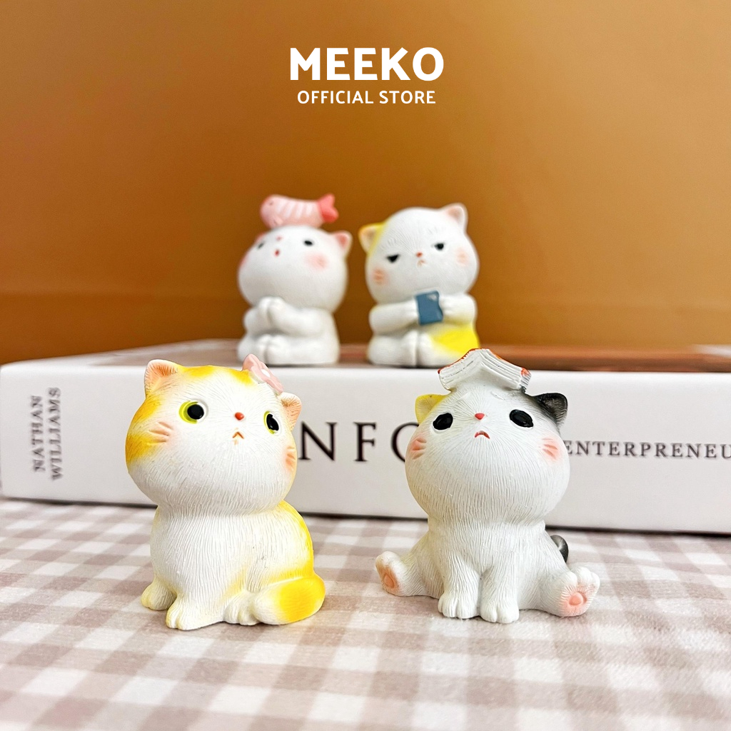 Set 3 Chiếc Mèo Shiro Kitten Hạnh Phúc MEEKO
