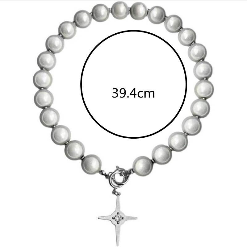 Vòng cổ mặt thánh giá đính ngọc trai thời trang cho nữ