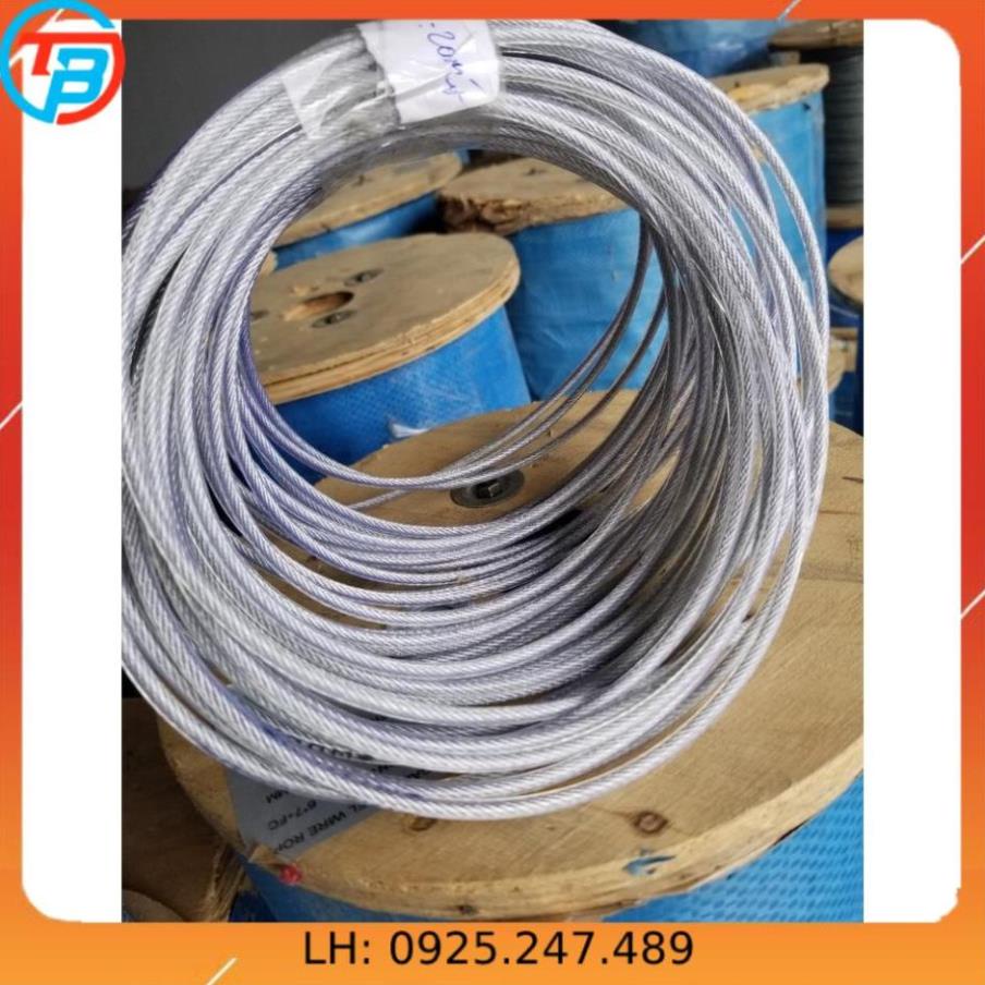 Cáp thép bọc nhựa cuộn 100 mét.Đầy đủ các size 2mm,3mm...cáp thép Thái Bình VinàN