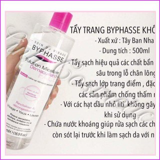 Nước Tẩy Trang sạch sâu Byphasse 500ml.