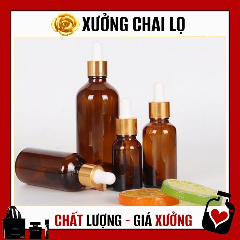 Lọ Chiết Serum ❤ TOP GIÁ RẺ ❤ [15ml/20ml/30ml] Lọ đựng tinh dầu bóp giọt khoen vàng rỗng chiết mỹ phẩm, phụ kiện du lịch