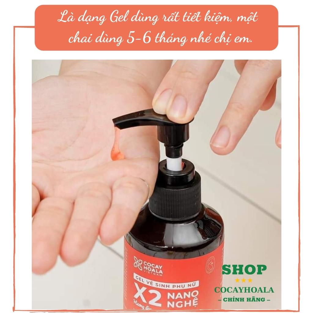 Dung Dịch Vệ Sinh Phụ Nữ Thảo Dược Hồng Mịn Se Khít Gel X2 Nano Nghệ Cocayhoala 150ml