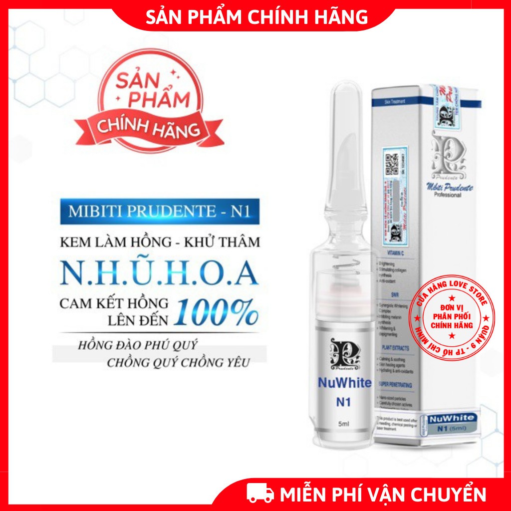 KEM LÀM HỒNG NHŨ HOA - MIBITI PRUDENTE NUWHITE N1 (5ml)