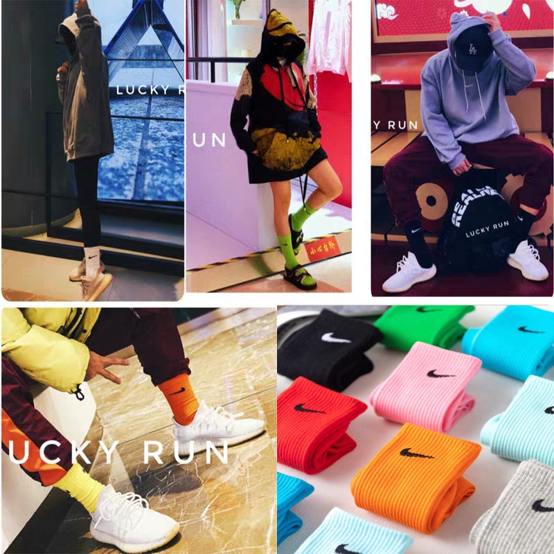Tất Vớ Cao Cổ N.i.k.Nam Nữ Nhiều Màu Phong Cách Hàn Quốc