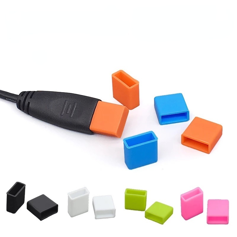 Random Color Silica Gel USB Dust Cover / Dust-proof  Transparent Data Line USB Interface Protective Case
