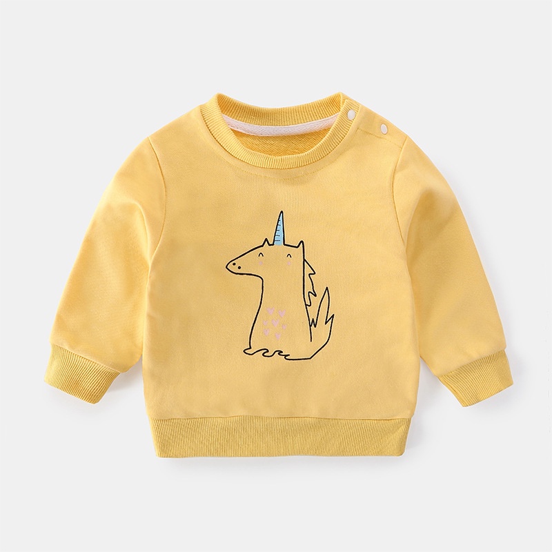 Áo Thun Dài Tay Phong Cách Hàn Quốc Thời Trang Thu Đông Mới Cho Bé Trai Và Gái