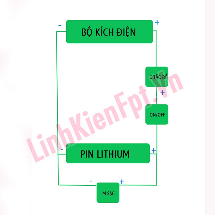 Bộ Kích điện 400KV- Combo Đầy Đủ Pin 2000mAh