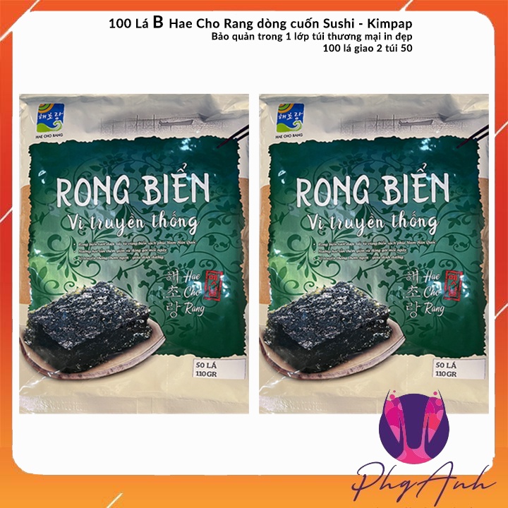 Combo 06 gói Sushi Nori Rong biển cuốn cơm 50 lá