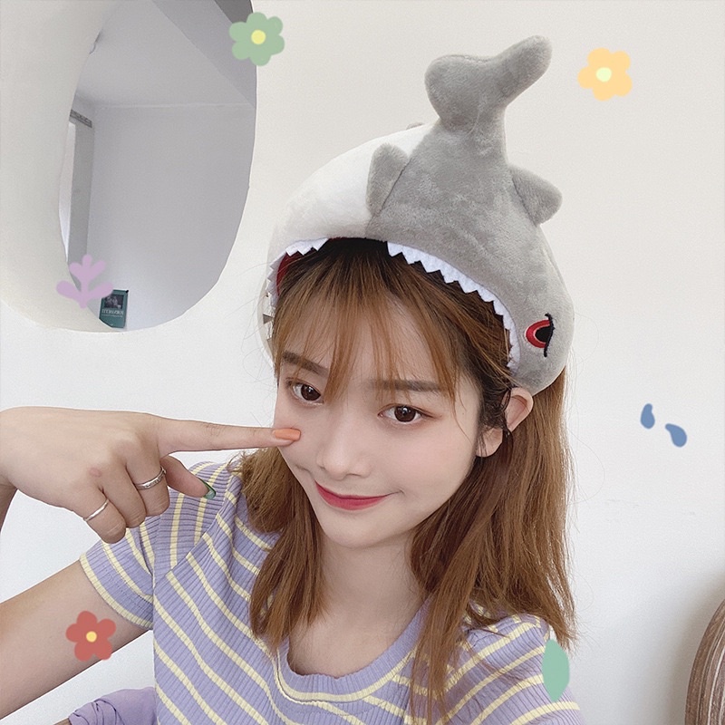 Bườm Cài Tóc Hình Cá Mập/Cá Heo Chất Liệu Bông Siêu Đáng Yêu