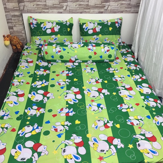 Drap thun Hàn Quốc (bộ: drap, 2 vỏ nằm, 1 vỏ ôm)