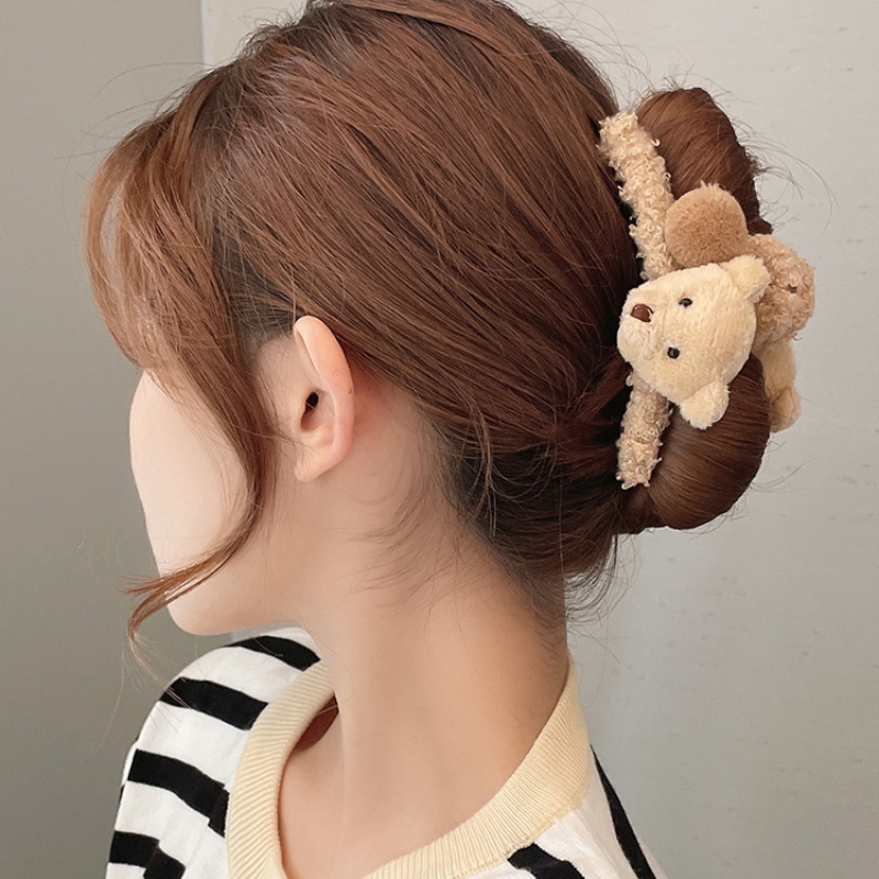 Kẹp Tóc Hình Cá Mập Phối Lông Dễ Thương Phong Cách Hàn Quốc Cho Bé Gái