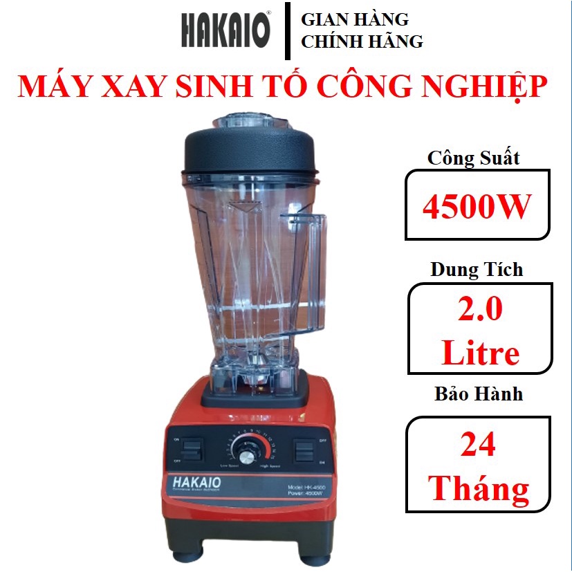 [Mã ELHA22 giảm 5% đơn 300K] Máy Xay Công Nghiệp -4500W [BH-24 THÁNG] HAKAIO Xay Đá, Sinh Tố, Đồ Khô Cứng..