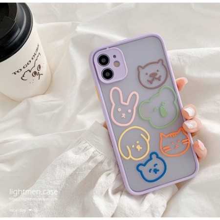 Ốp iPhone bảo vệ camera động vật lưng nhám iPhone 7 8 7 Plus 8 Plus X Xs Xr XsMax iPhone 11 11 Pro 11