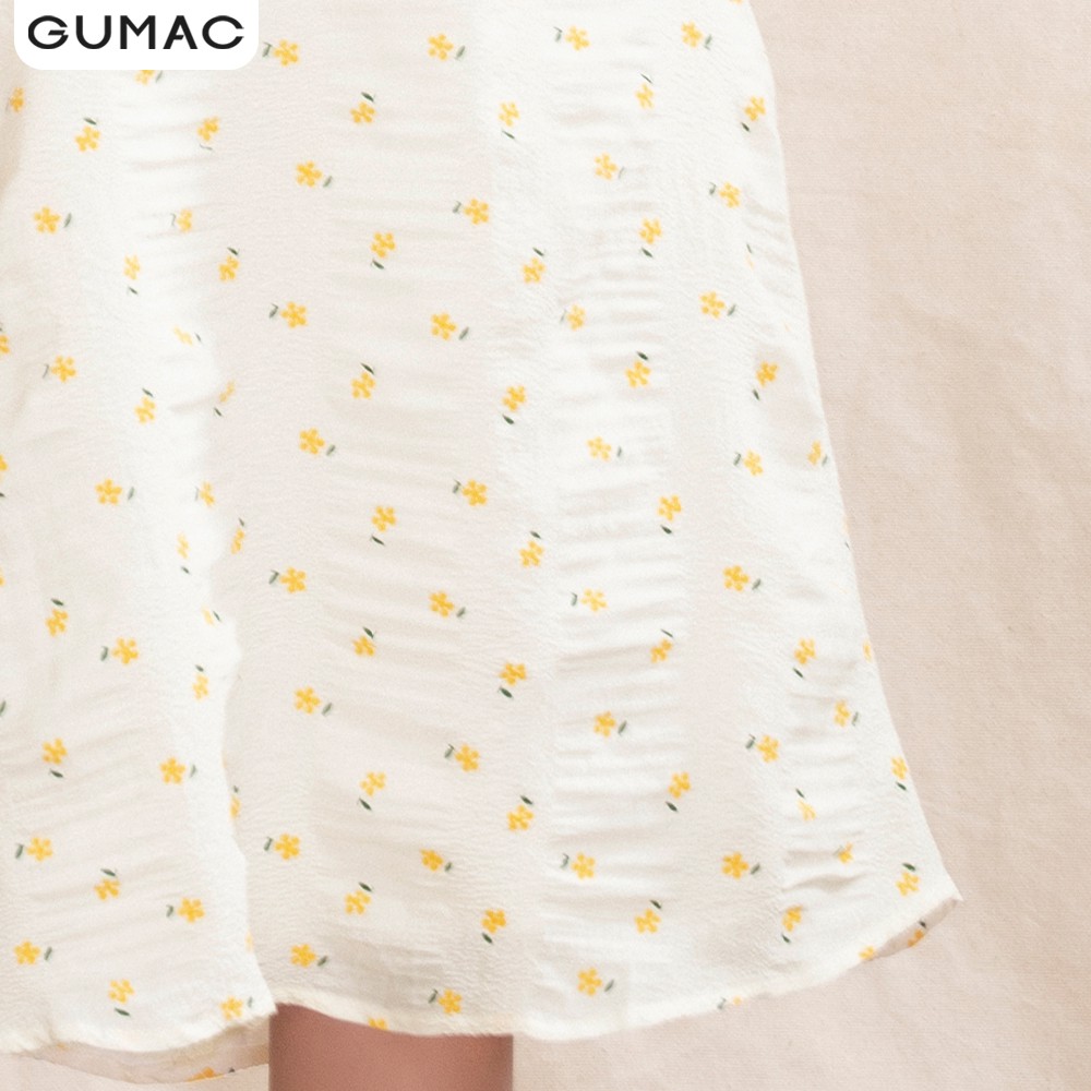 Đầm nữ thêu hoa thiết kế đô nhún DA1075 GUMAC màu trắng đủ size cực bánh bèo | BigBuy360 - bigbuy360.vn