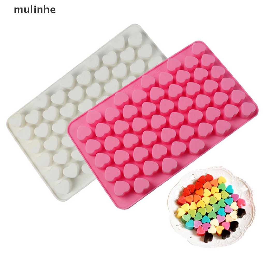 Khuôn Silicone Làm Đá / Sô Cô La 55 Ô Trái Tim Mini