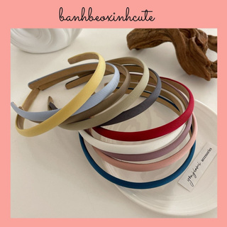 Bờm cài tóc trơn satin bản nhỏ sang chảnh