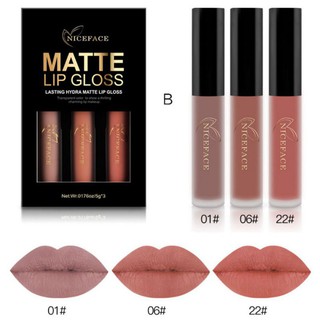 Set 3 son môi NICEFACE màu quyến rũ