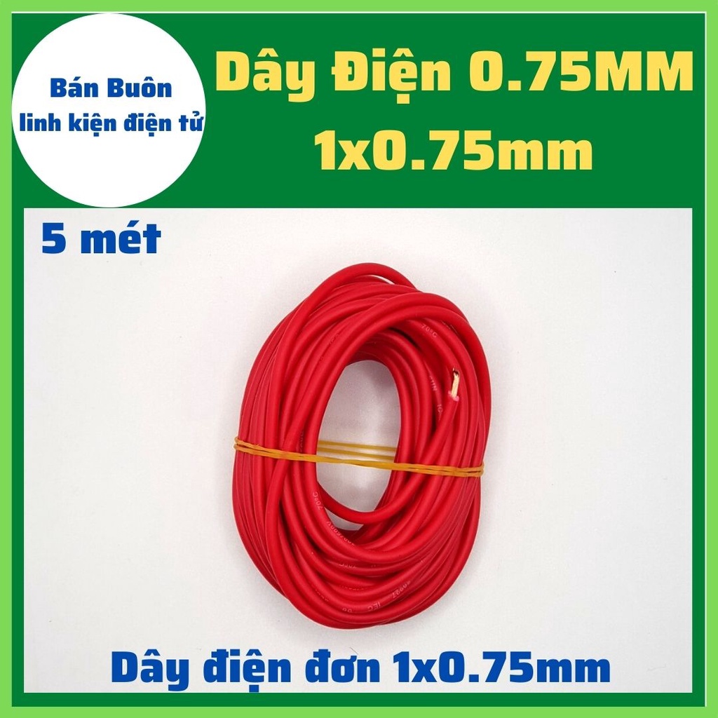 (10 Mét) dây điện 1x0.5mm [Hàng xịn], dây 0.3mm, 0.75.1.0.1.5mm...