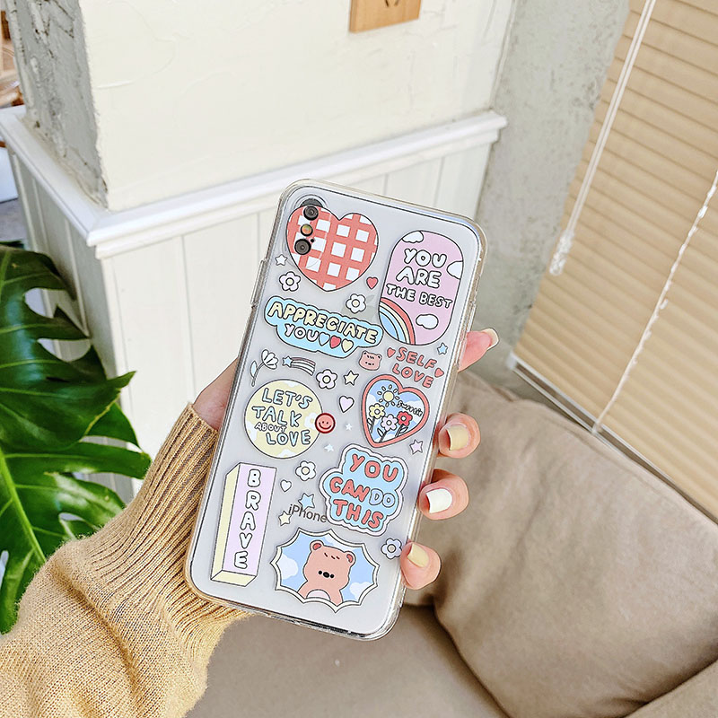 Ốp iphone Vỏ điện thoại silicon Cartoon bear and rabbit Silicone Phone Case For iPhone 11 Pro Max X Xr Xs Max 7 8 Plus Se 2020 12 pro max 12 mini | BigBuy360 - bigbuy360.vn
