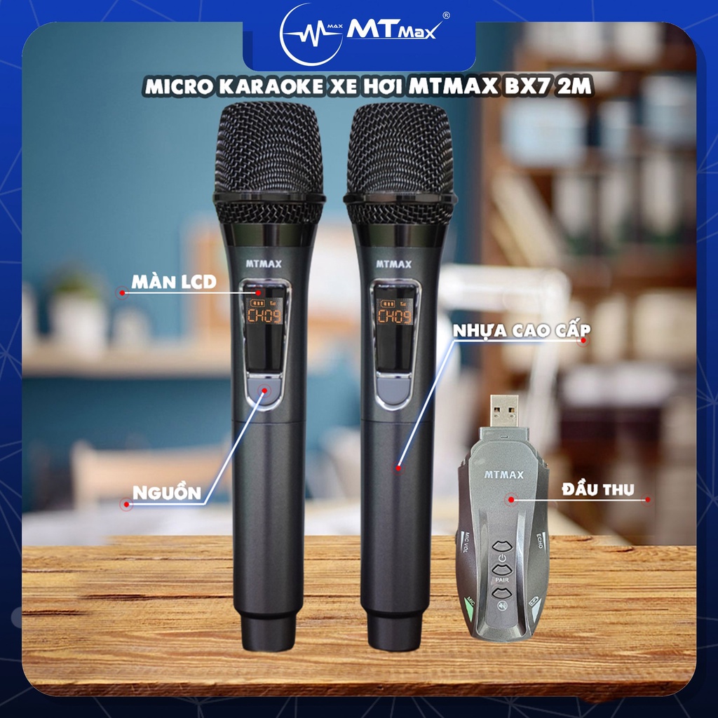 Bộ 2 Micro KARAOKE Ô TÔ BX7 micro đa năng cao cấp biến mọi loa vi tính thành loa karaoke thỏa sức ca hát mọi nơi bh 12t