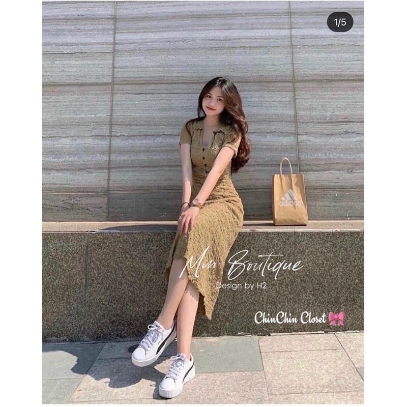 Váy xốp dáng ôm có cổ💥Đầm body xốp nữ💥free ship | BigBuy360 - bigbuy360.vn