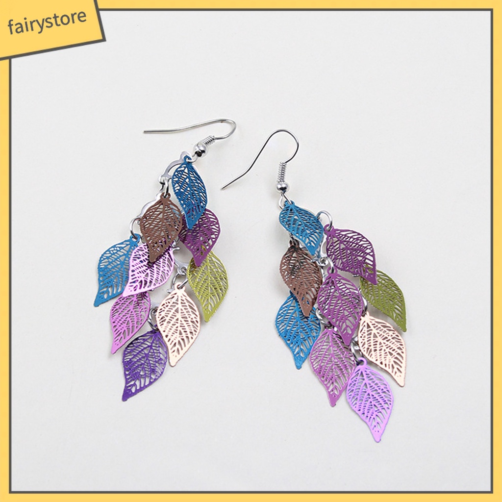 1 Đôi Bông Tai Hình Chiếc Lá Sáng Tạo Dành Cho Nữ
