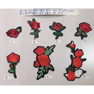 sticker hình ủi bông hoa hồng đỏ nhiểu kiểu