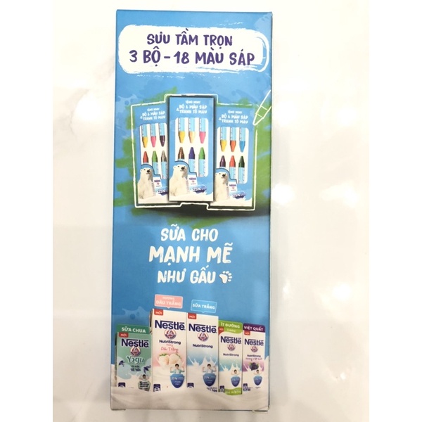 BỘ BÚT SÁP MÀU 6 CÂY NESTLE GẤU MỚI ĐỒNG HÀNH CÙNG BÉ YÊU