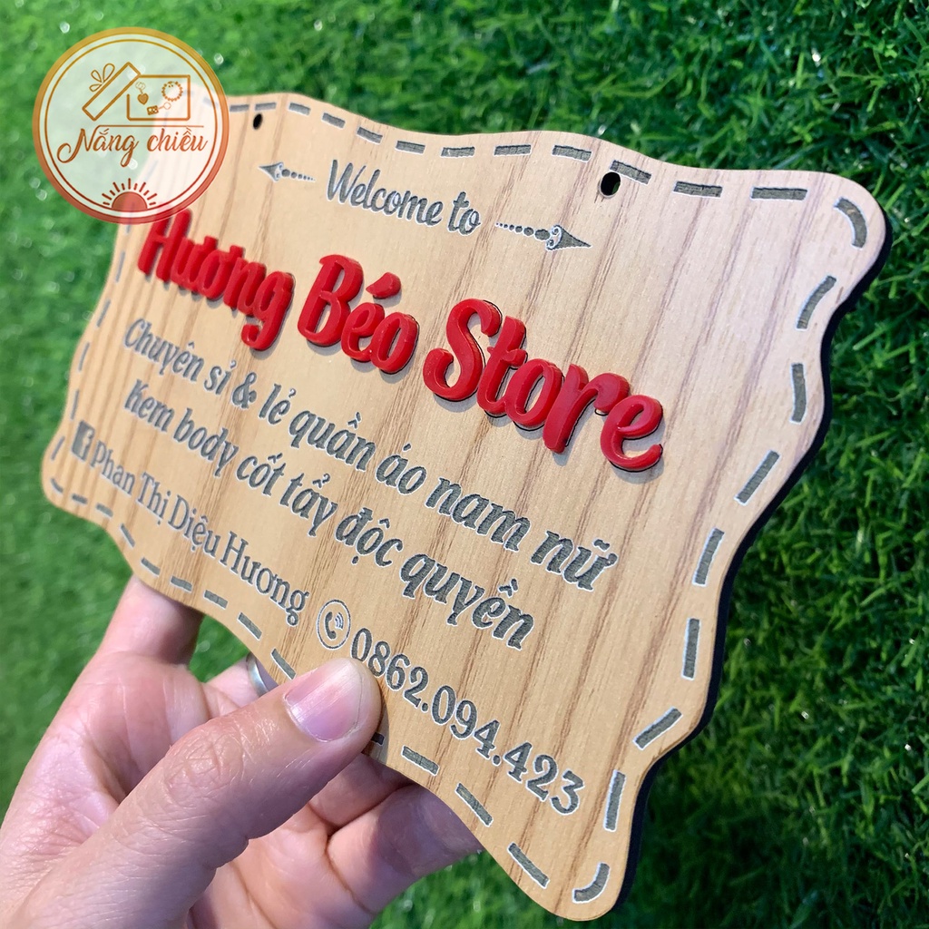 BẢNG HIỆU GỖ TREO SHOP - Free thiết kế theo yêu cầu