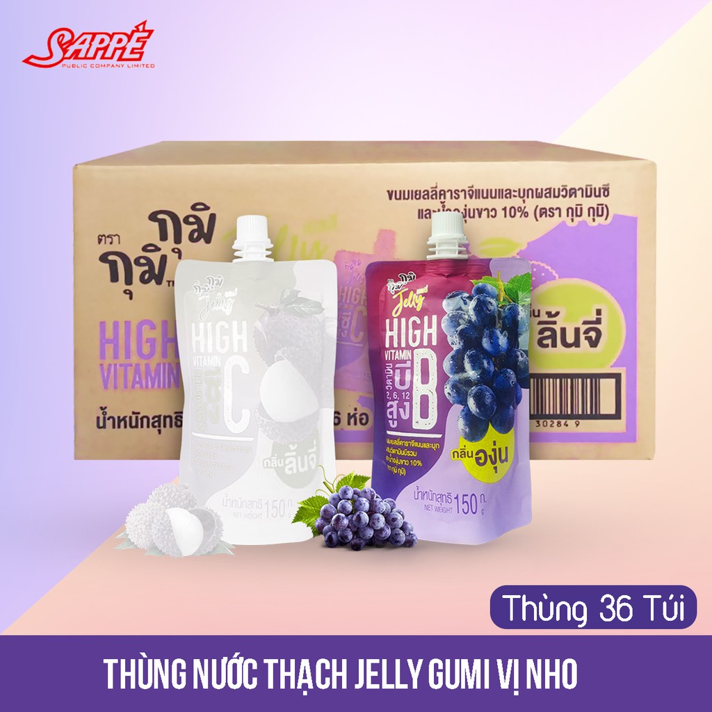 Nước Thạch Vitamin B Jelly Gumi Gumi Vị Nho - Gói 135g