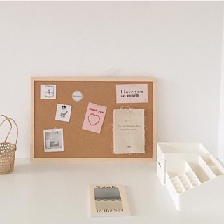 Bảng ghim ghi chú tặng kèm set tranh trang trí + đinh ghim + dây treo