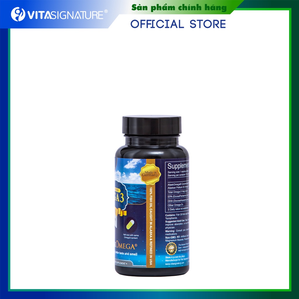 Viên Dầu Cá Omega 3 Fish Oil Chính Hãng Từ Đức AlaskOmega Giúp Phát Triển Trí Não, Sáng Mắt, Hỗ Trợ Ngủ Ngon 60 Viên