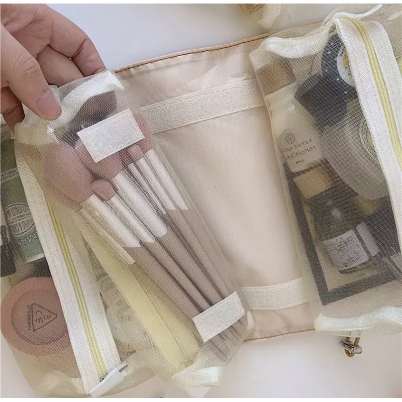 Túi Mỹ Phẩm, Túi đựng đồ Trang điểm nhiều ngăn tiện ích, Cosmetic Bag, Túi du Lịch đựng đồ trang điểm