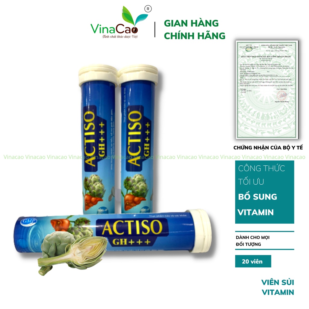 Viên sủi Actiso GH+++ bổ sung vitamin, tăng cường đề kháng